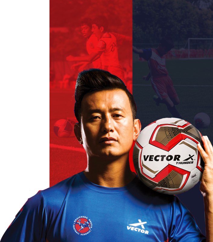 Bhaichung Bhutia - Indian football legend with Vector X Football